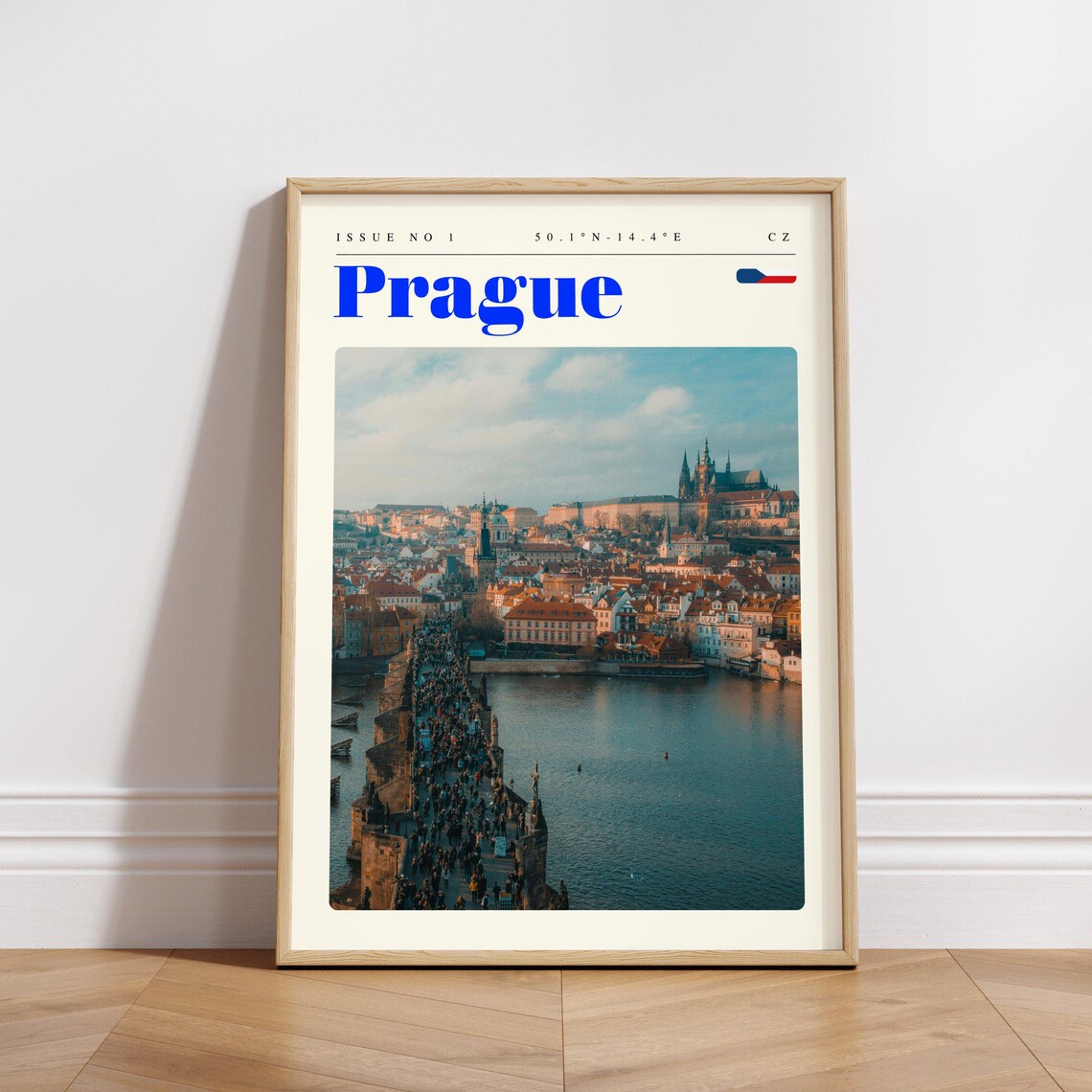 Prague Czech Republic Charles Bridge Castle Sunset Travel Poster - Image 3