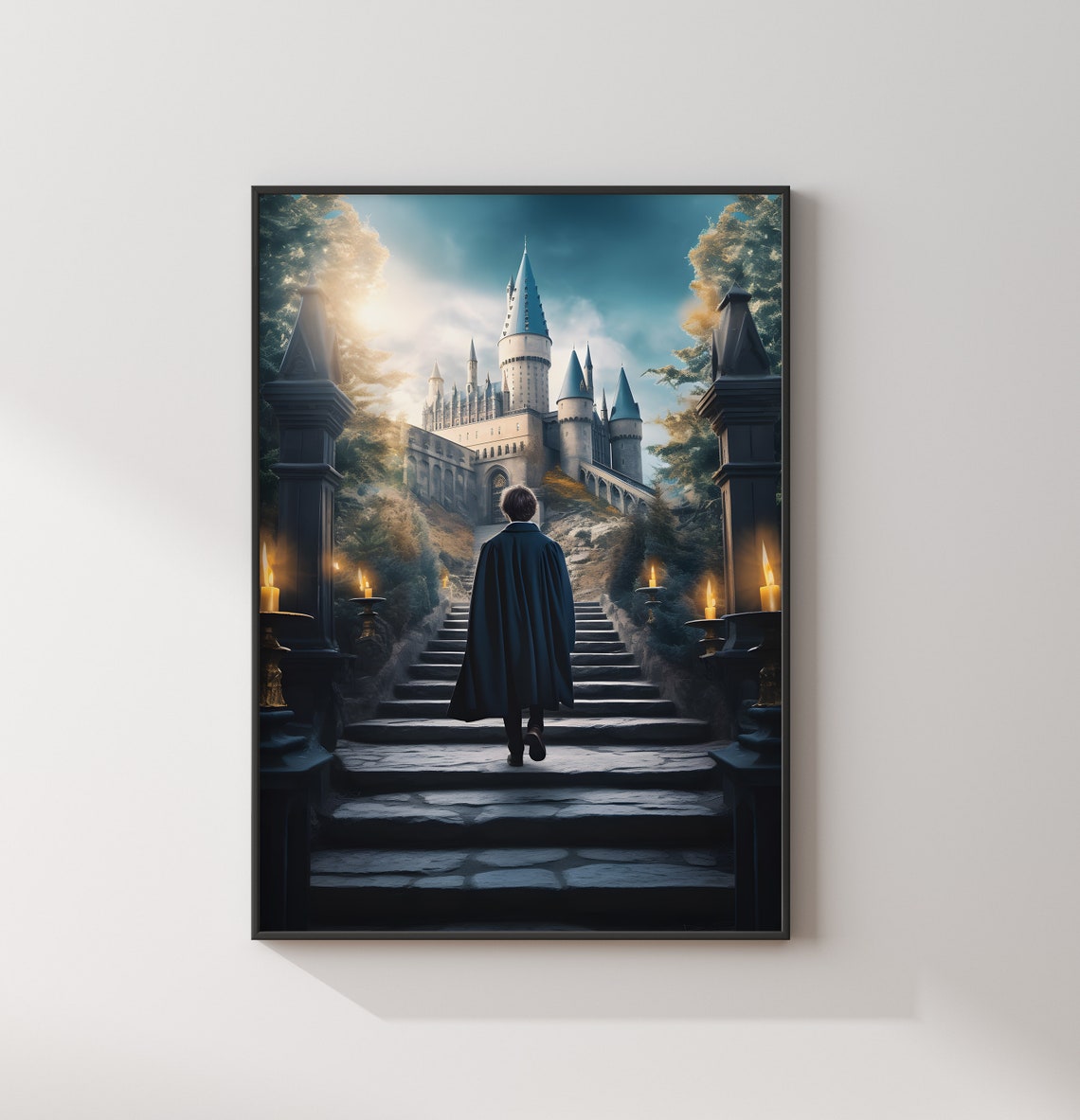 Wizard Boy Climbing Castle Steps First Arrival Fantasy Movie Poster - Image 2