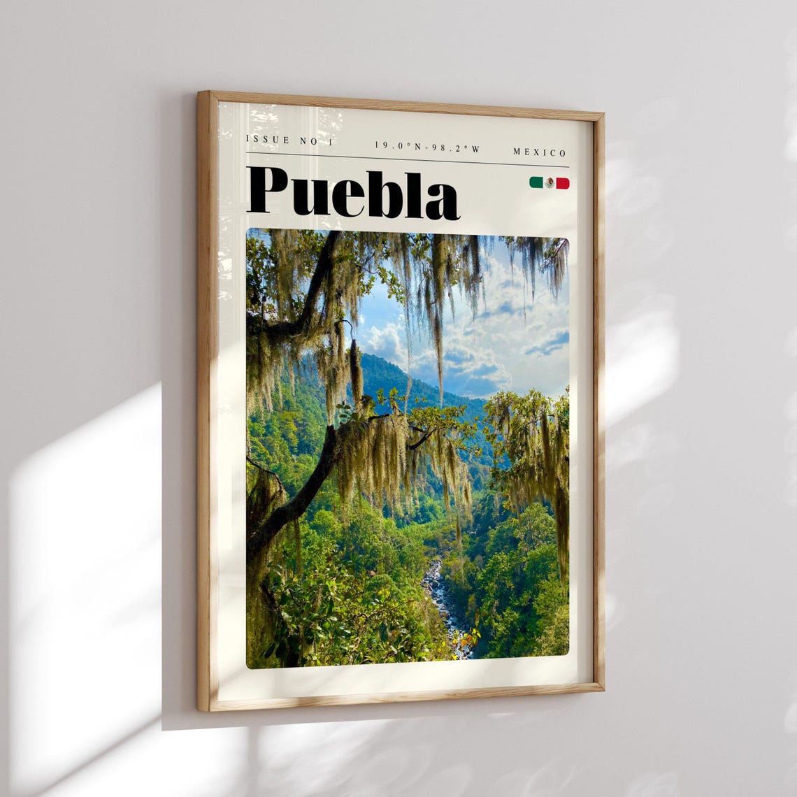 Puebla Mexico Lush Forest With Mossy Trees Nature Art Poster - Image 2