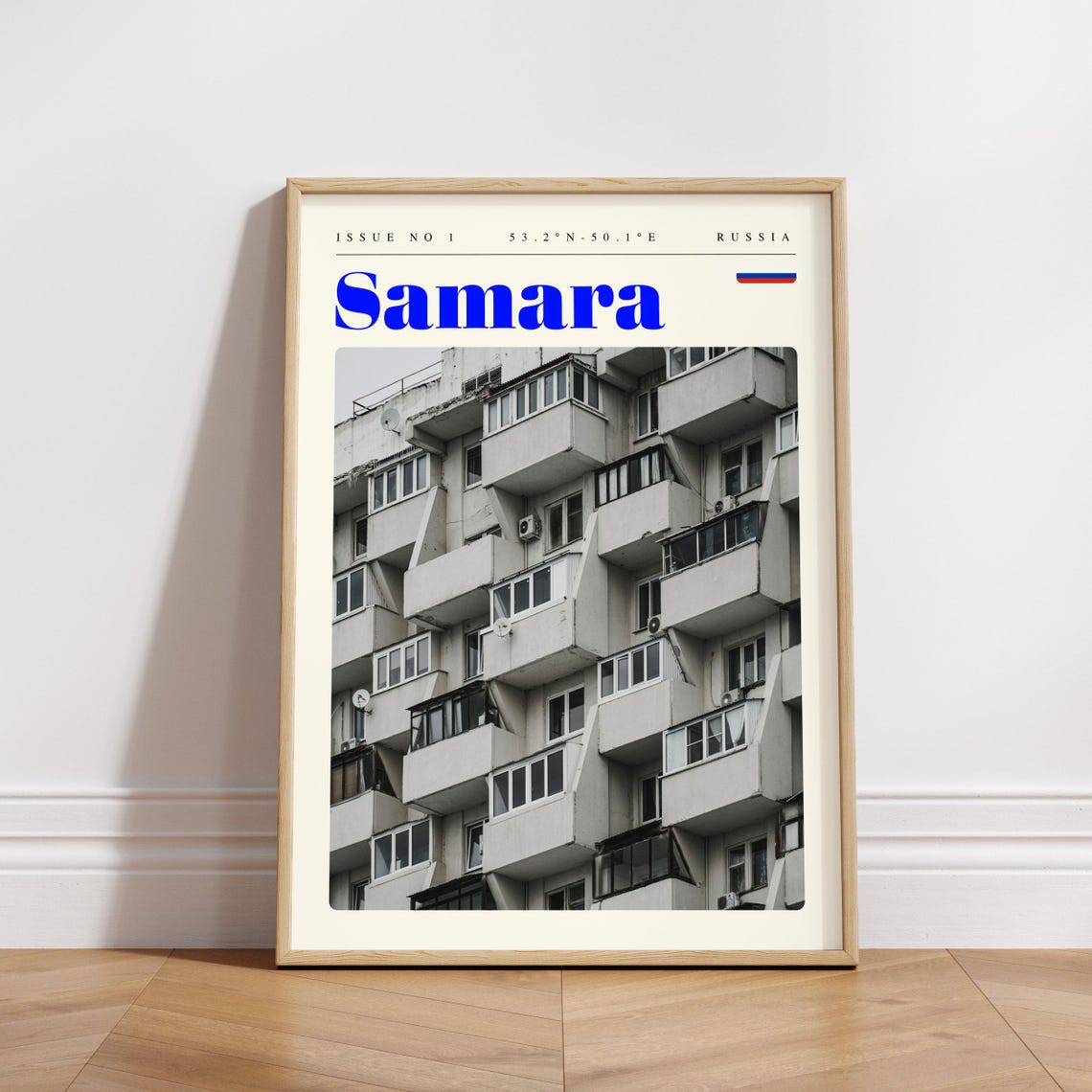 Samara Russia Soviet Era Apartment Block Facade Photo Poster - Image 3
