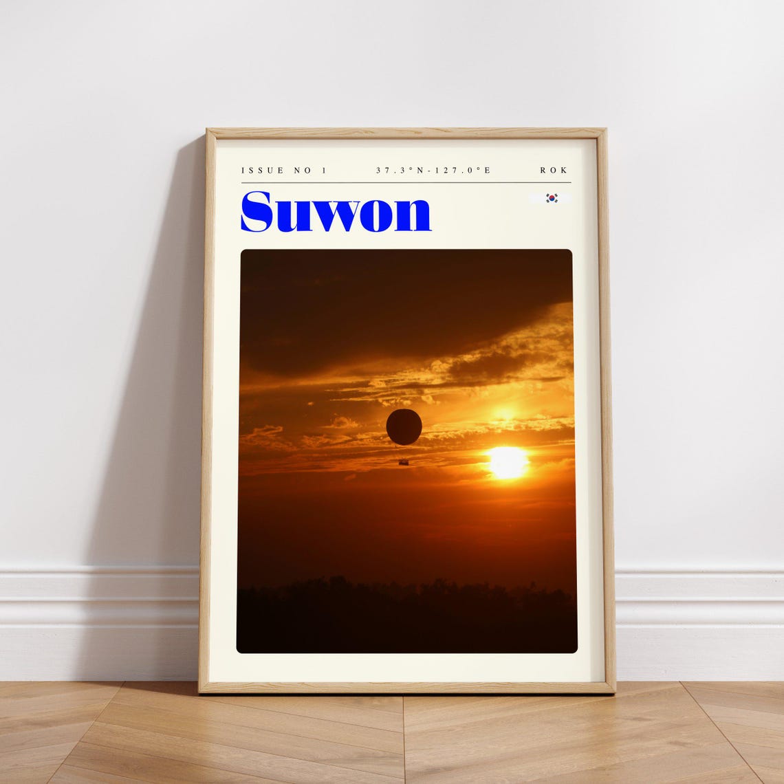 Suwon South Korea Golden Sunset Dramatic Sky Horizon Travel Poster - Image 3