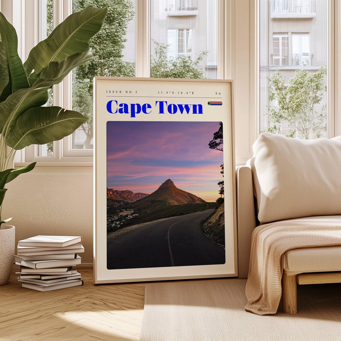 Cape Town South Africa Winding Mountain Road Scenic Sunset Poster