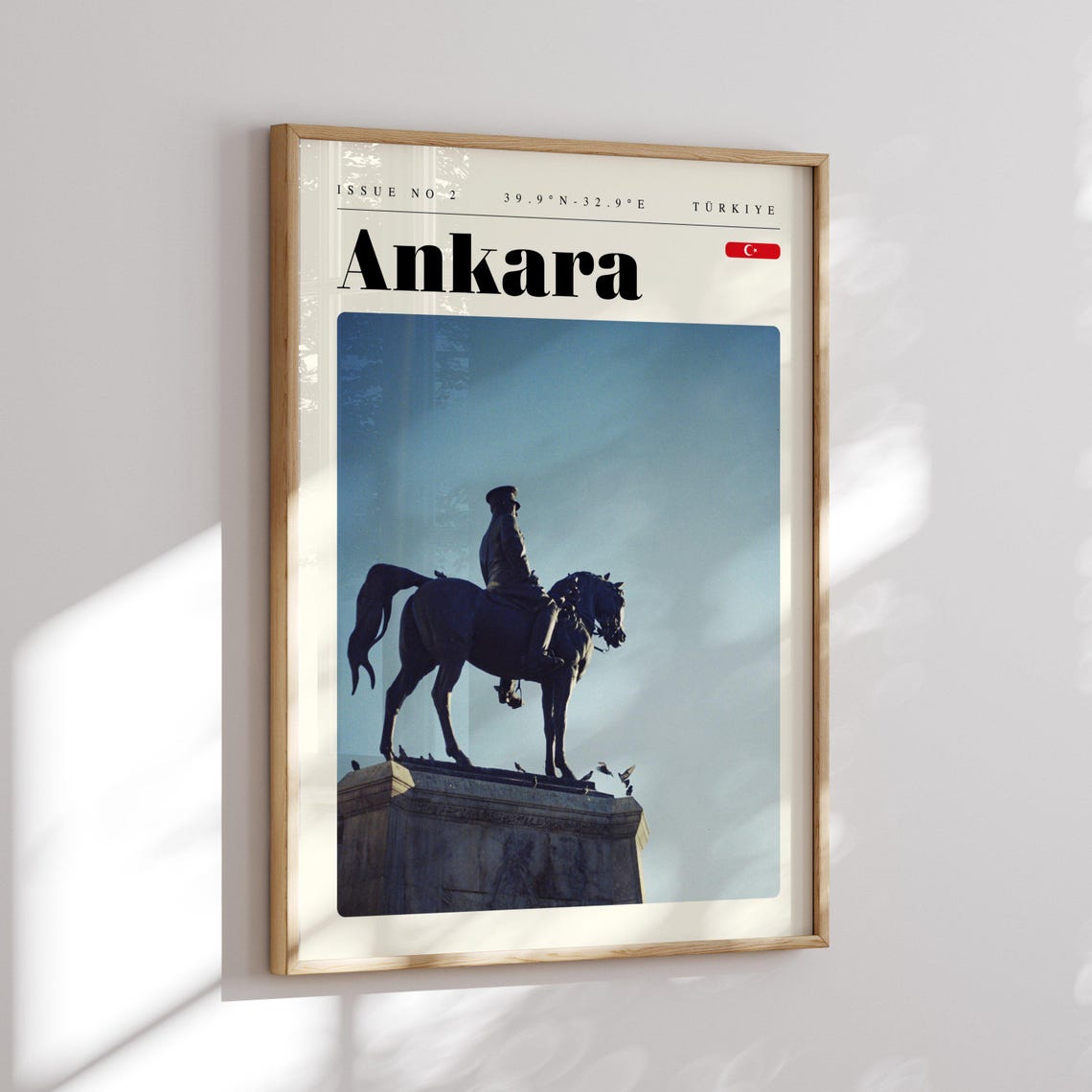 Ankara Turkiye Equestrian Statue Silhouette Photography Travel Poster - Image 2