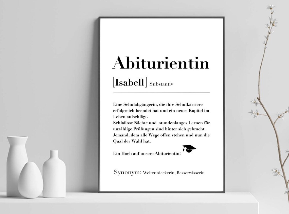 Personalized High School Graduate Definition Art Print - Image 2