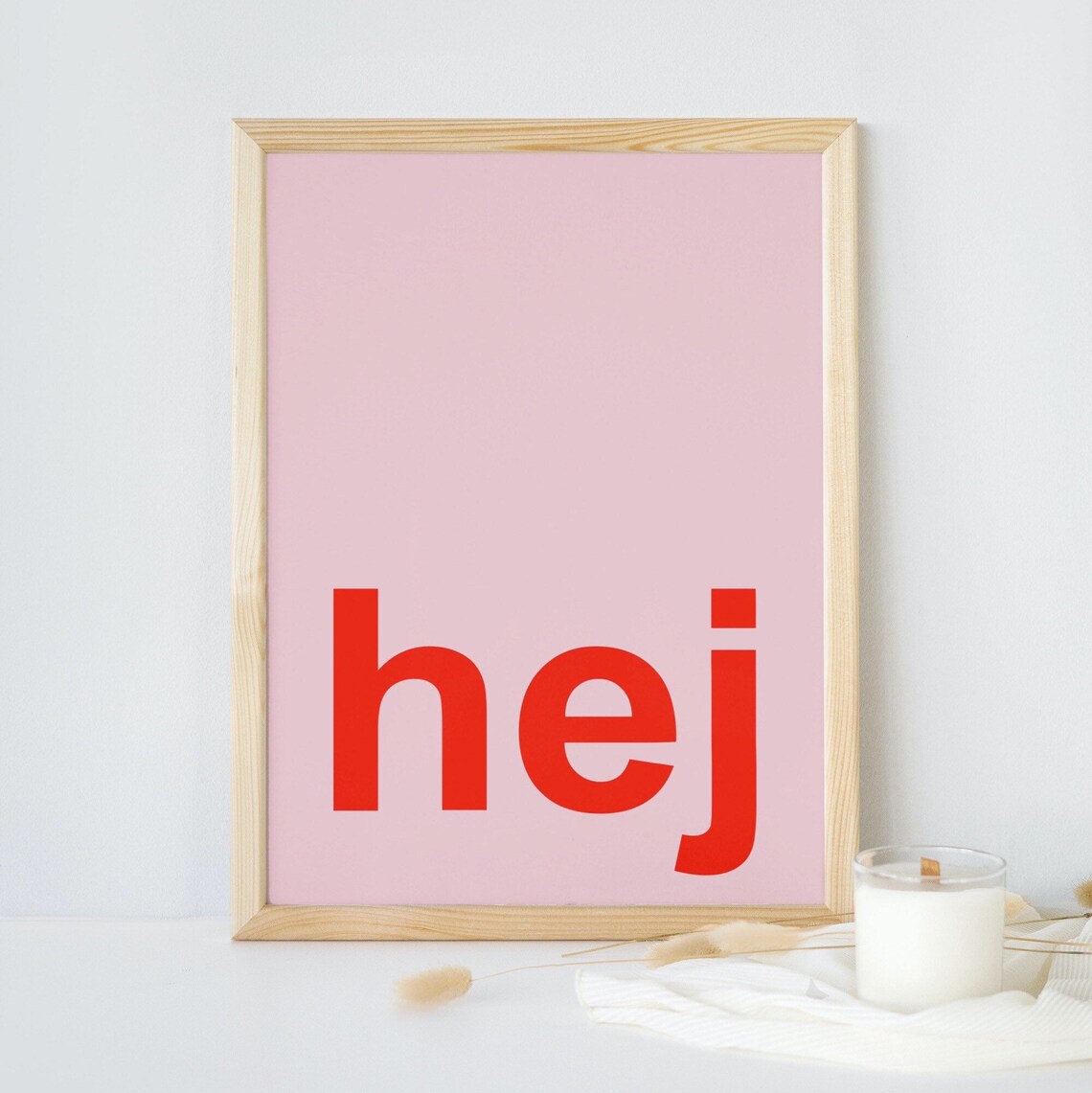 Hey Pink Poster Print, Minimal Home Decor - Image 2