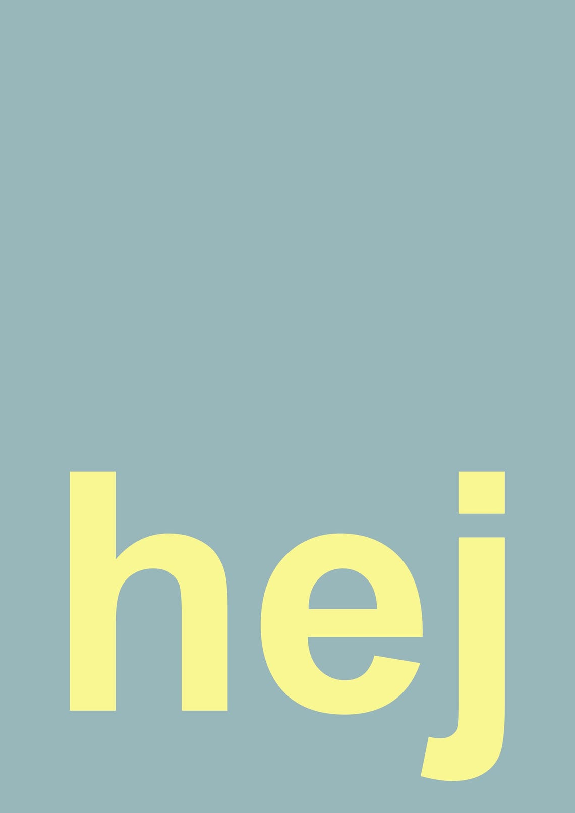 Hej Turquoise Neon Art Print - Image 2