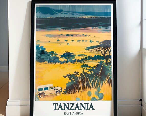 Tanzania Travel Poster Ngorongoro Crater And Dar Es Salaam Posters Ngorongoro Crater Posters And Art Prints Tanzania Wall Art