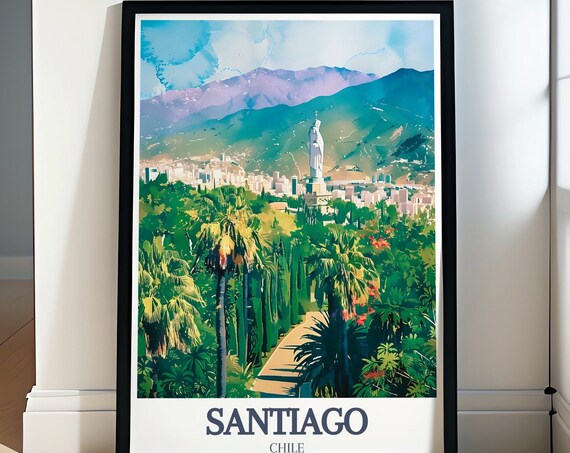 Santiago Chile Cerro San Cristobal Virgin Mary Statue Poster