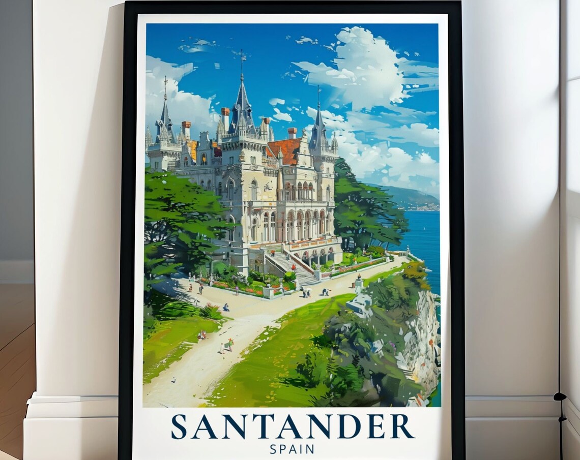 Santander Magdalena Palace Bay View Gran Castillo Spain Poster