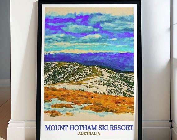 Mount Hotham Ski Resort Travel Art Mount Hotham And Victoria Alps Art Prints Mount Hotham Summit Poster Mount Hotham Ski Resort Decor