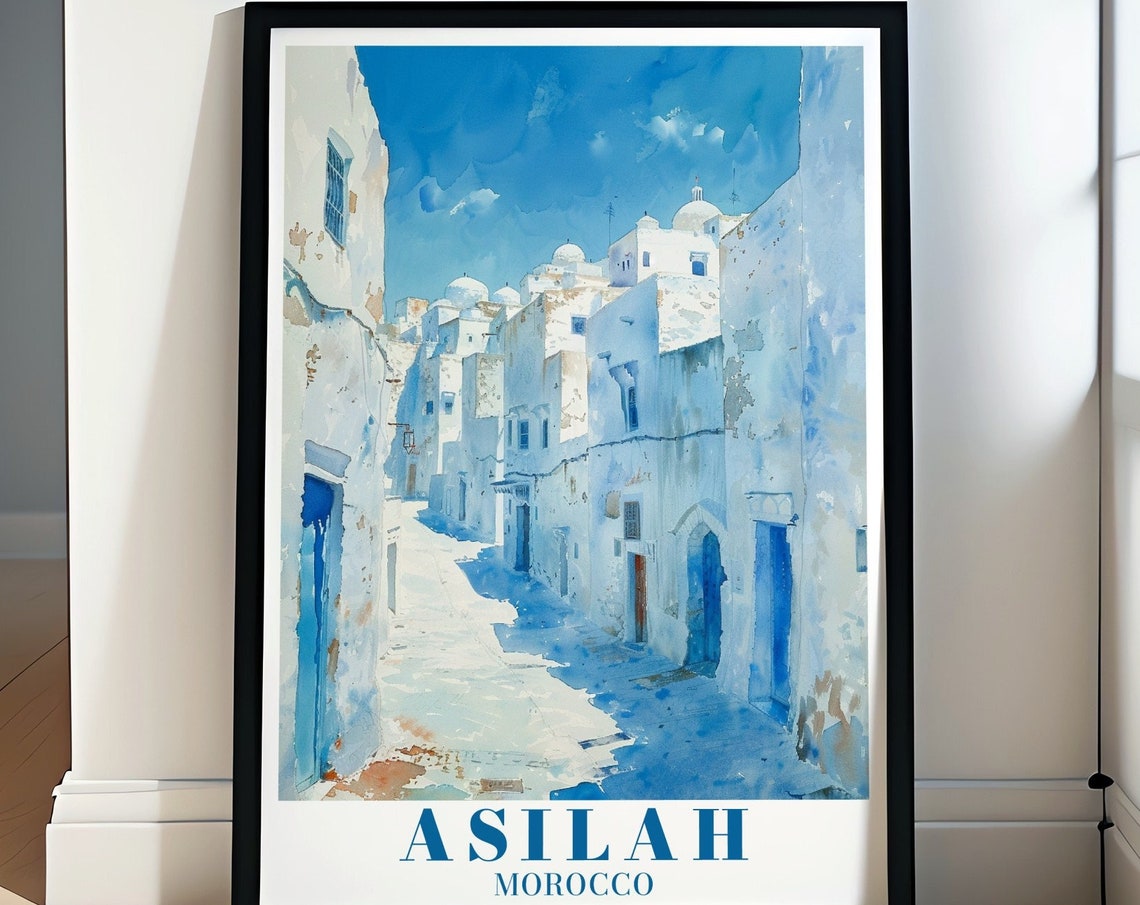 Asilah Travel Poster Medina Of Asilah Poster Medinaofasilah Decor Medinaofasilah Print Asilah Print Asilah Decor Asilah Gift