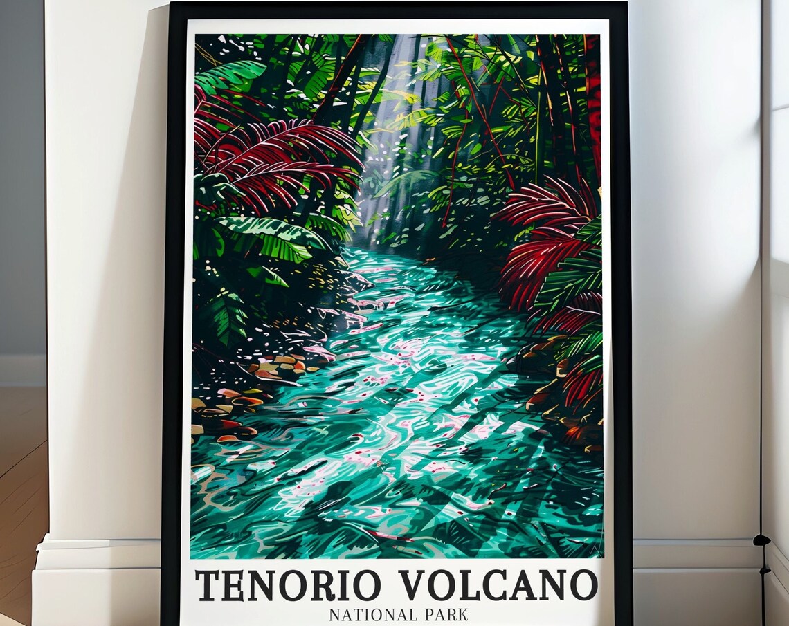 Tenorio Volcano Rio Celeste Turquoise River Jungle Canyon Poster