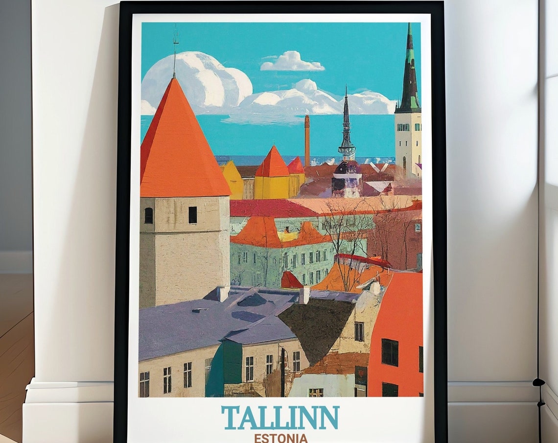 Tallinn Estonia Travel Print Tallinn Old Town Travel Poster Tallinn Old Town Travel Print Estonia Artwork Collection
