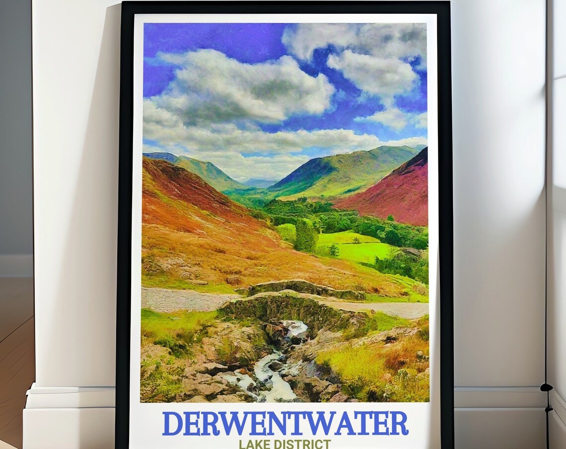 Derwentwater Lake District Ashness Bridge Valley Stream Poster