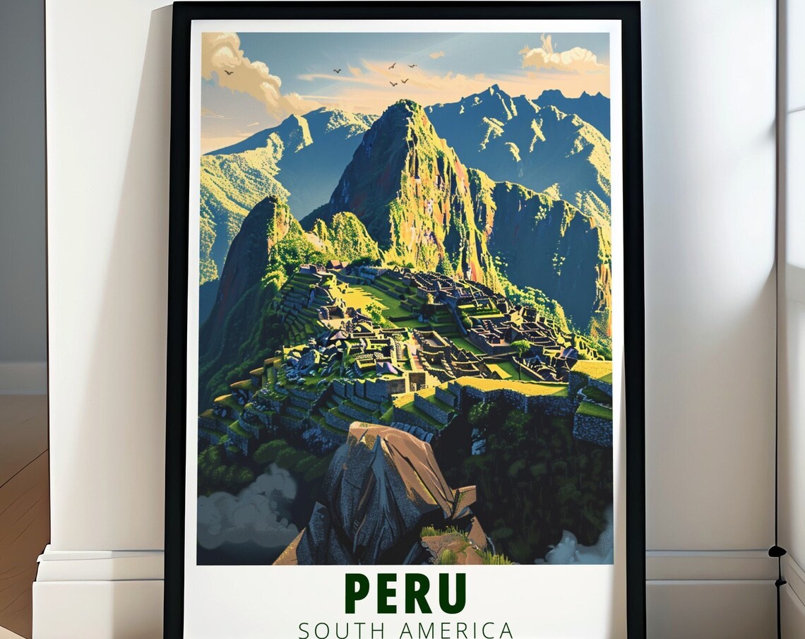 Peru Machu Picchu Ancient Inca Citadel Mountain South America Poster