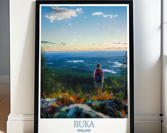 Ruka Finland Poster Kuusamo Fell And Ruka Skiing Poster Kuusamo Fell Decor Finland Travel Print