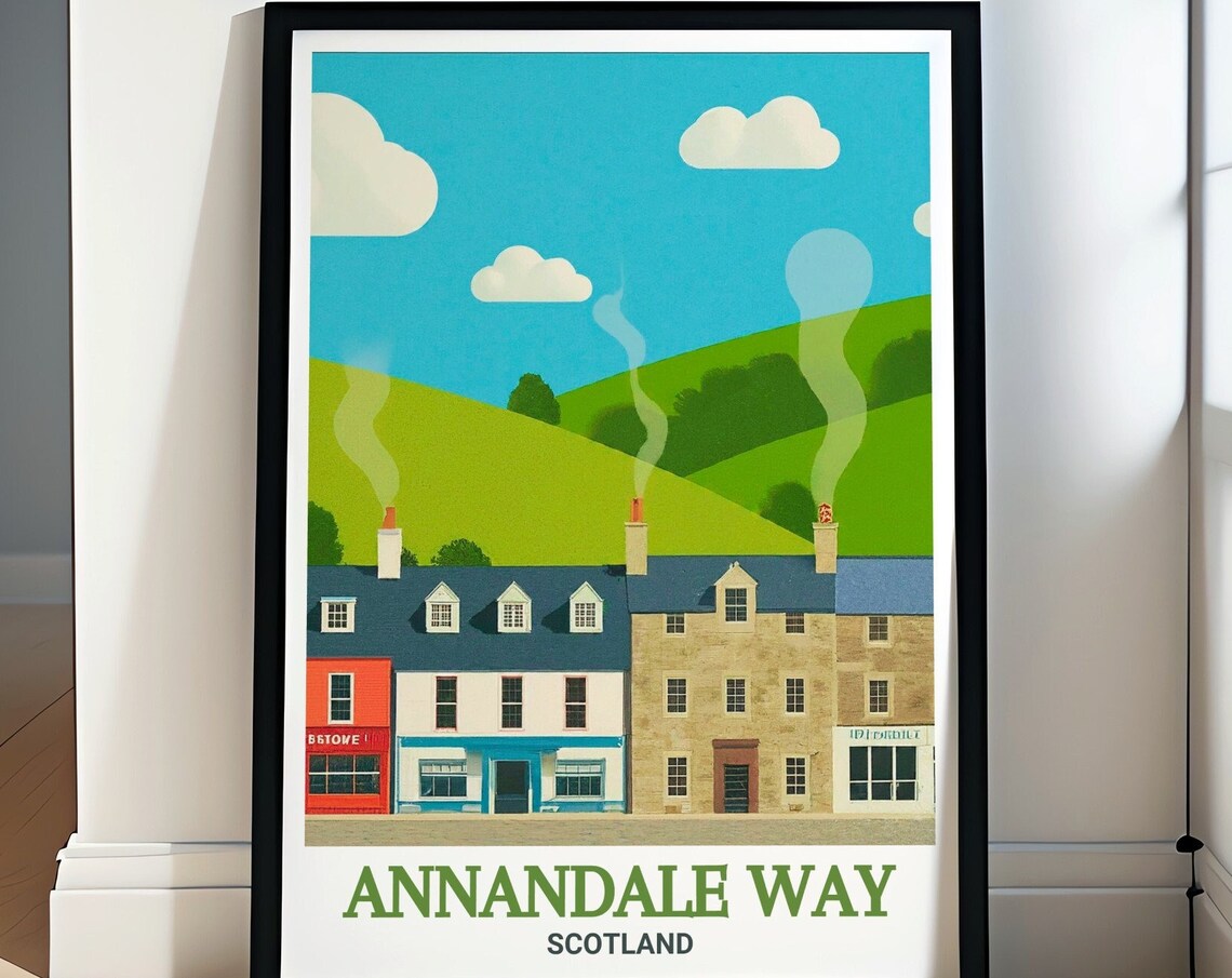 Annandale Way Scotland Charming Village Street Cottages Poster