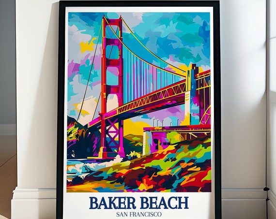 Baker Beach Art Golden Gate Bridge Prints Pacific Ocean Print Golden Gate Bridge Art Beautiful Baker Beach Prints