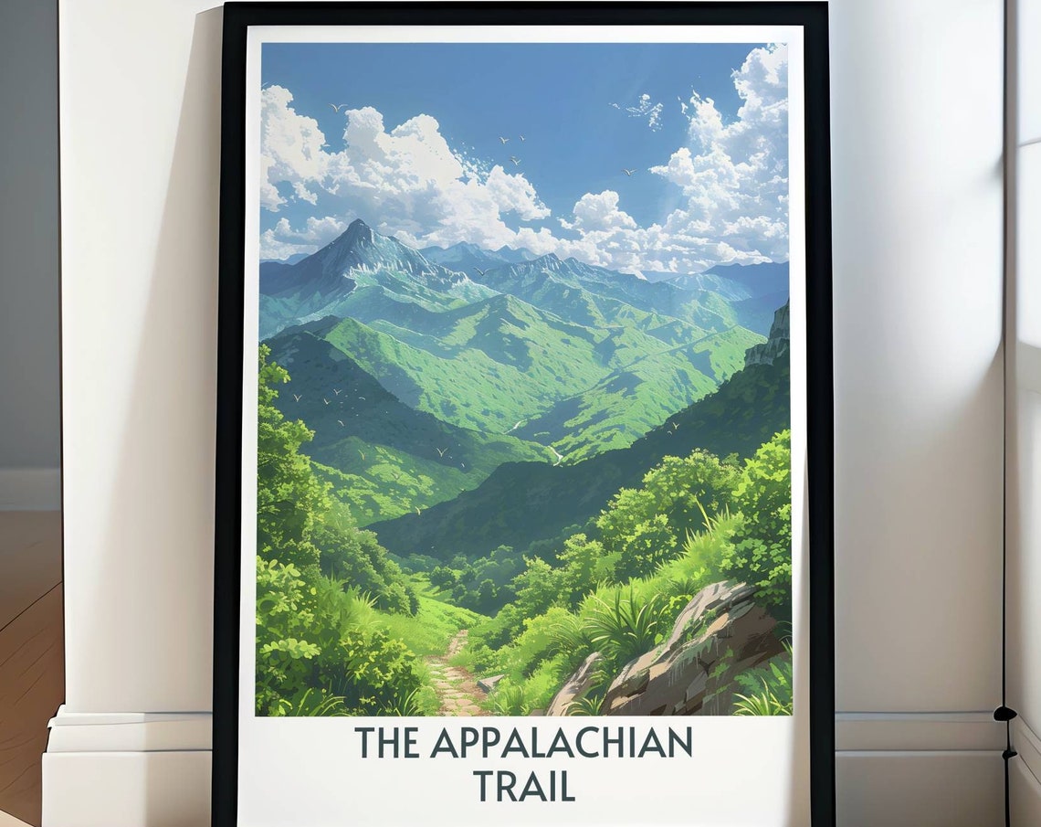 The Appalachian Trail Green Mountain Panorama And Winding Path Poster