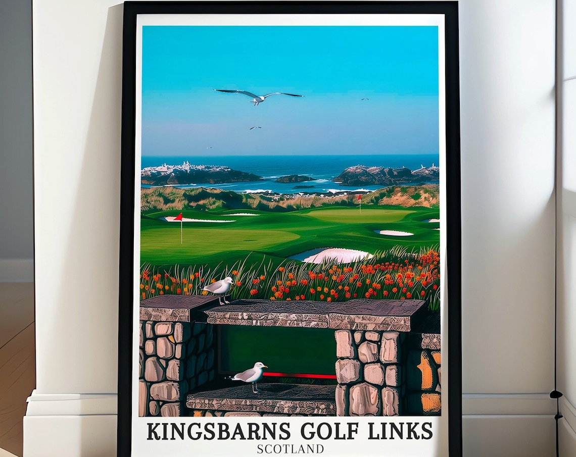 Kingsbarns Golf Links Scotland Coastal Fairways Seagull Poster