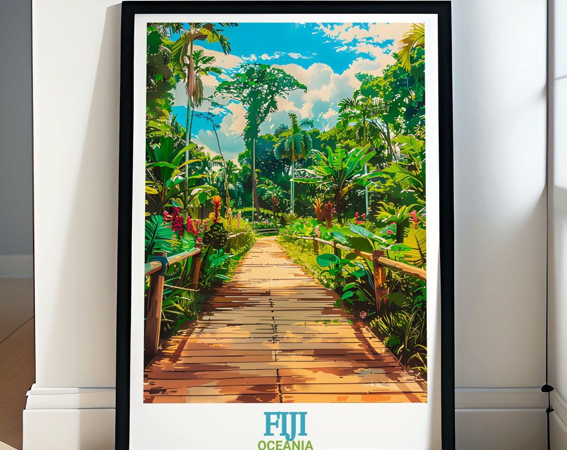 Fiji Travel Poster Garden Of The Sleeping Giant Poster Fiji Travel Print Fiji Art Garden Of The Sleeping Giant Travel Poster Print