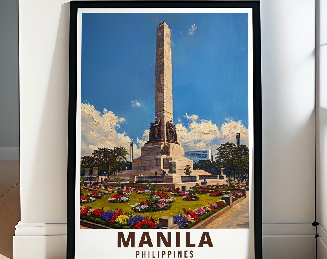 Manila Philippines Rizal Monument Obelisk Garden View Poster