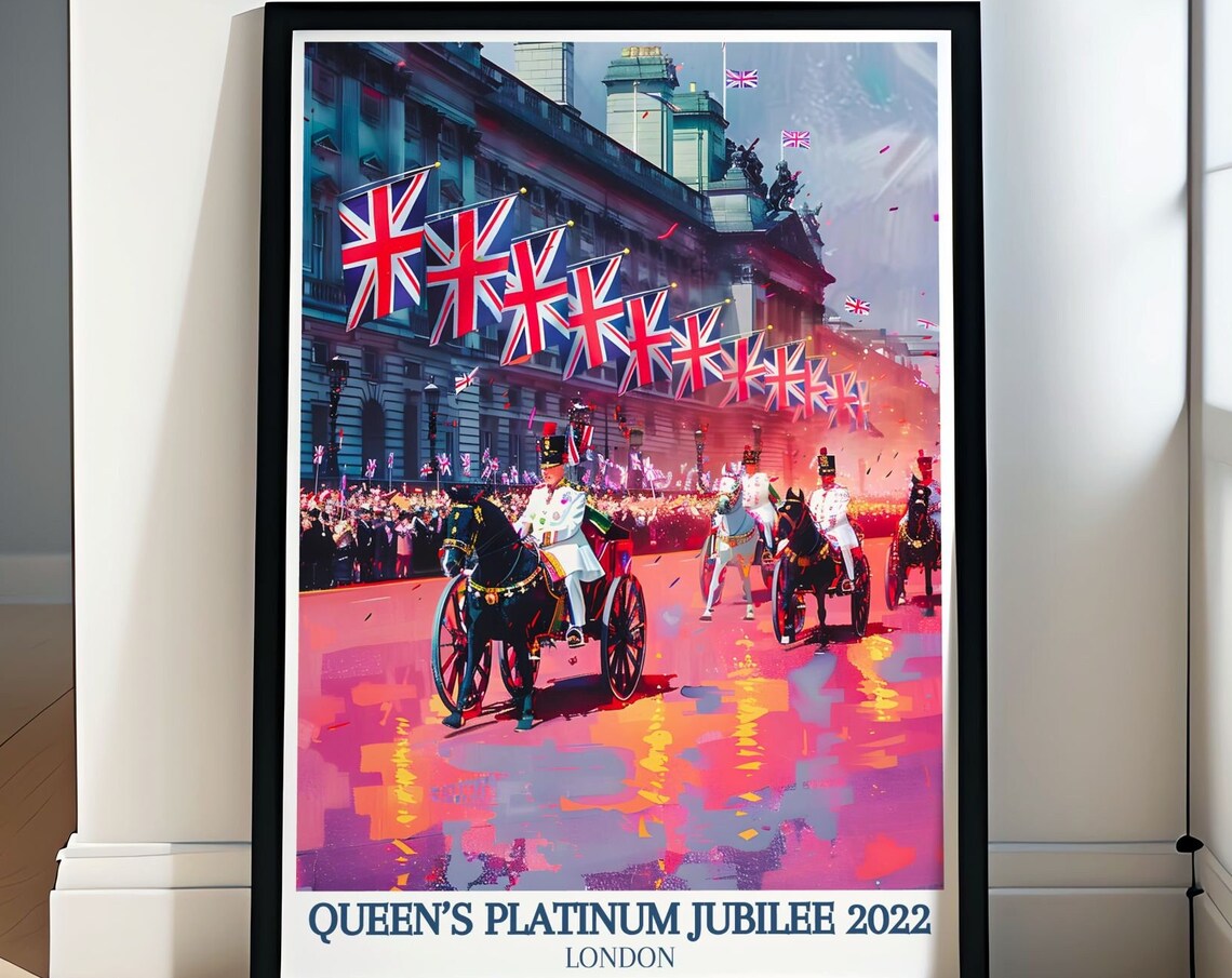 Queen's Platinum Jubilee 2022 London Royal Parade Travel Poster