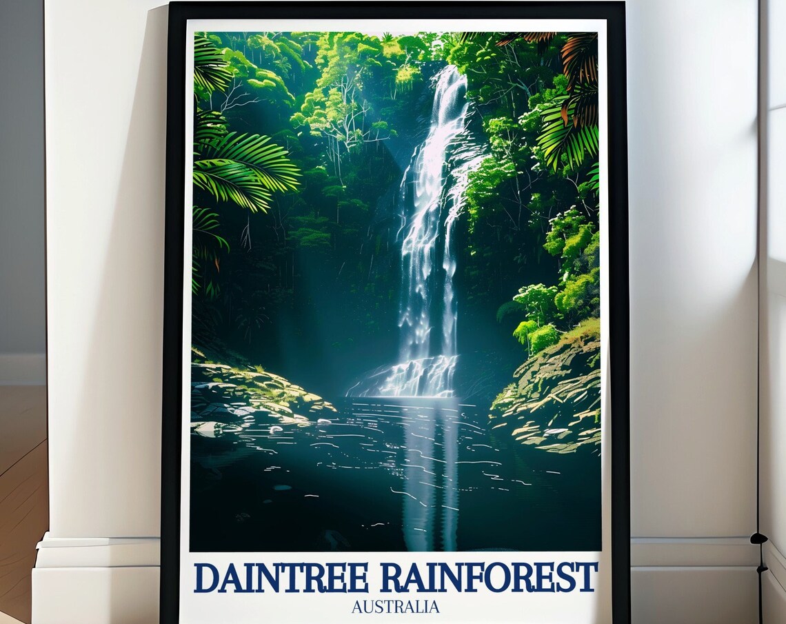 Daintree Rainforest Australia Waterfall Jungle Travel Poster