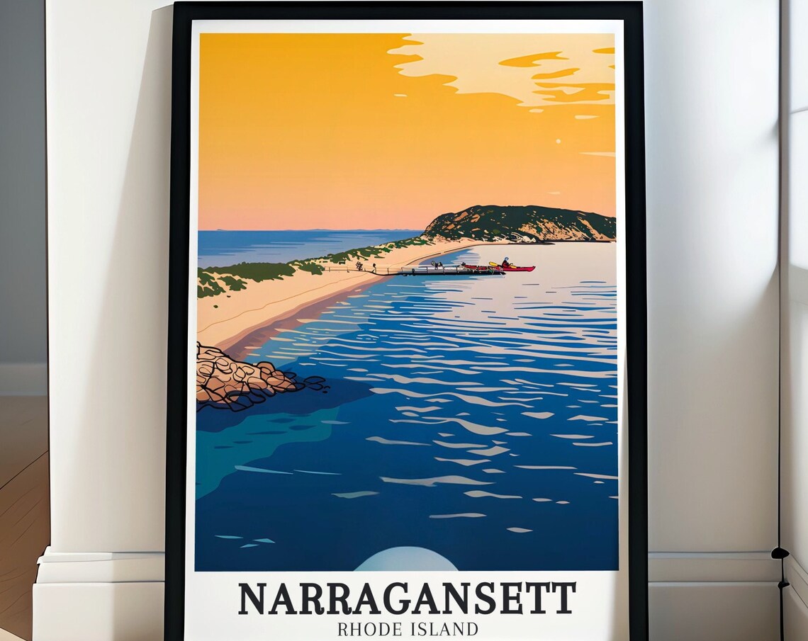 Narragansett Breachway Inlet Travel Poster
