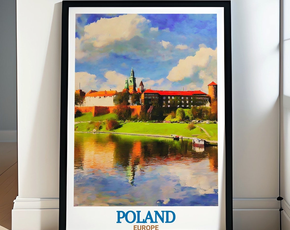 Poland Wall Art Wawel Castle Travel Poster Poland Travel Prints And Wall Art Poland Posters And Art Prints Poland Gifts And Decor