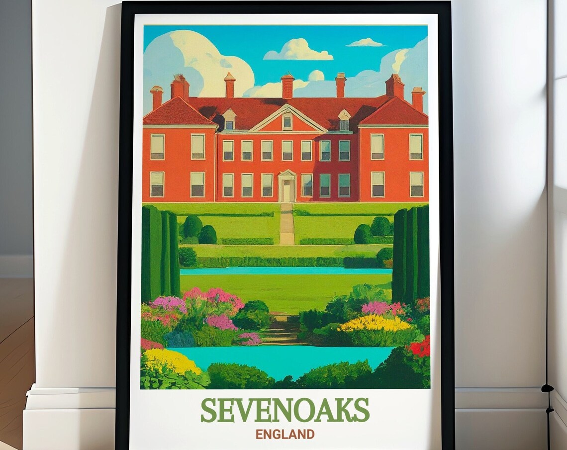 Sevenoaks England Chartwell Manor Formal Gardens Travel Poster