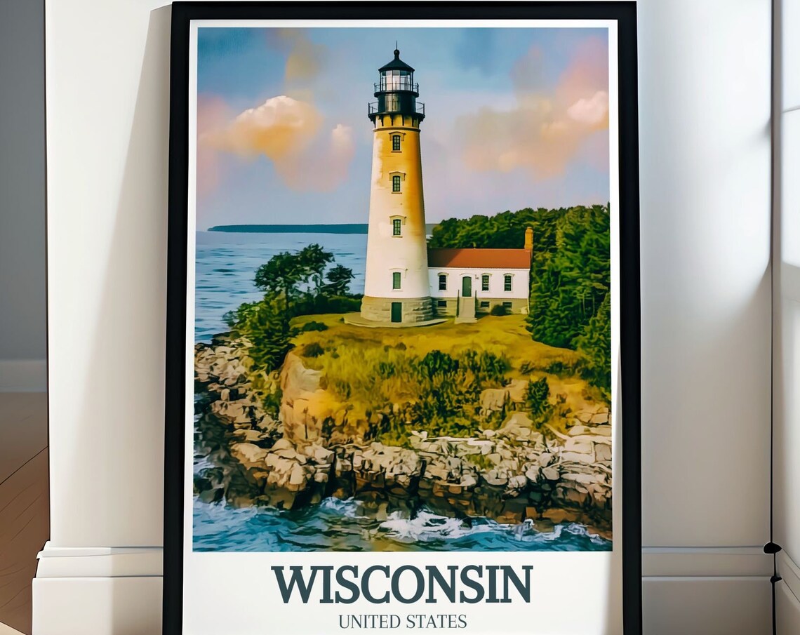 Cana Island Lighthouse in Door County Wisconsin Golden Hour Poster