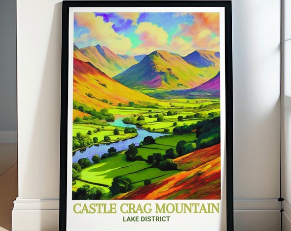 Castle Crag Mountain Travel Posters Borrowdale Valley Art Castle Crag Mountain Decor Borrowdale Valley Giftborrowdale Valley Poster