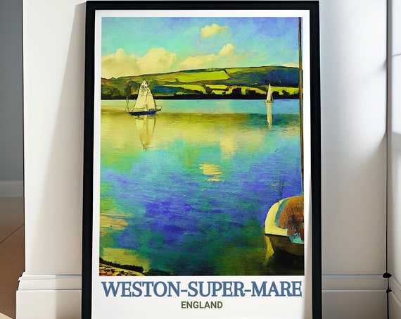 Westonsupermare Poster Marine Lake Art Marine Lake Poster Marine Lake Print Westonsupermare Art Decor