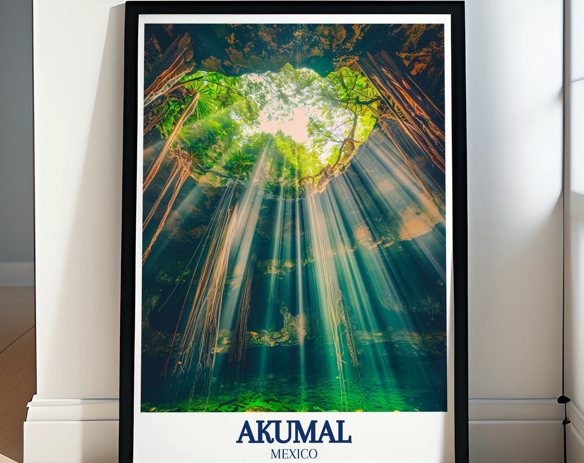 Akumal Travel Poster Cenote Laguna Yal Ku Posters Cenote Laguna Yal Ku Art Print Cenote Laguna Yal Ku Travel Poster