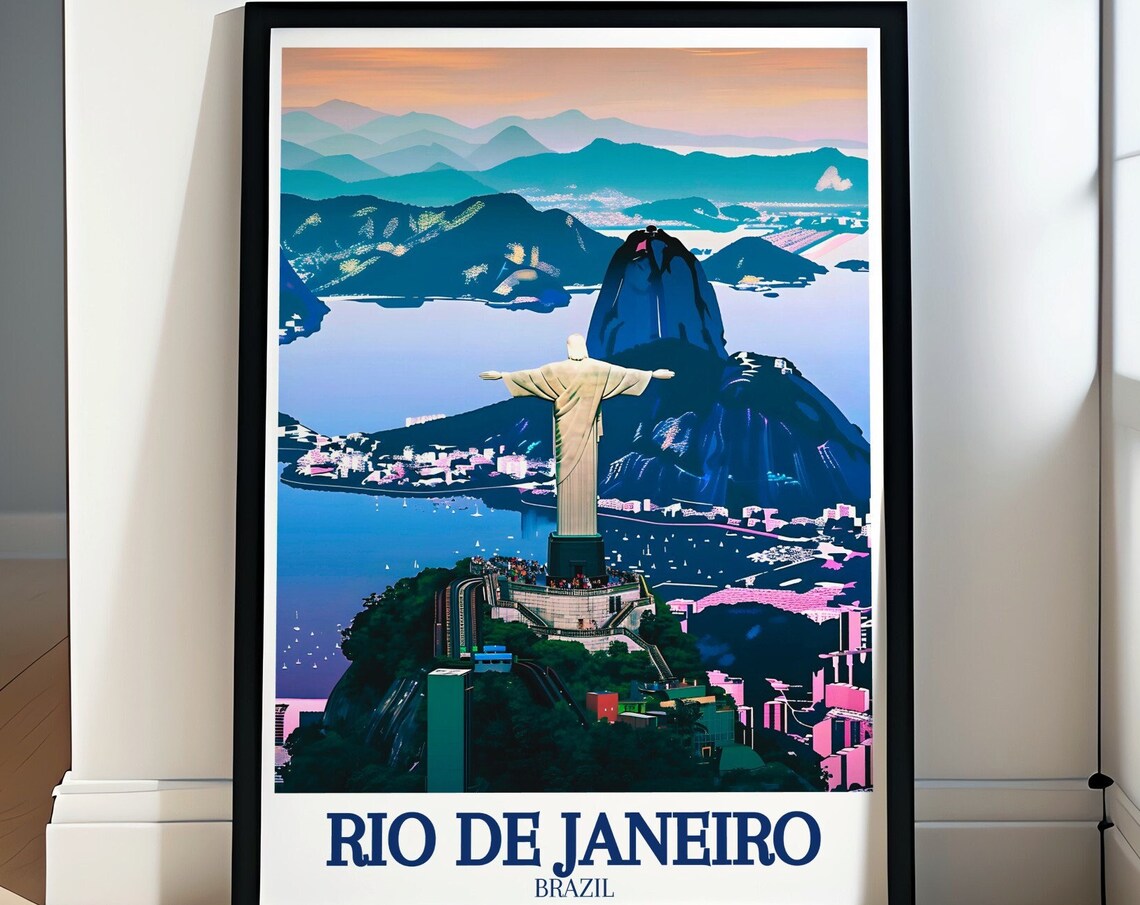 Rio De Janeiro Brazil Christ The Redeemer Sugarloaf Travel Poster