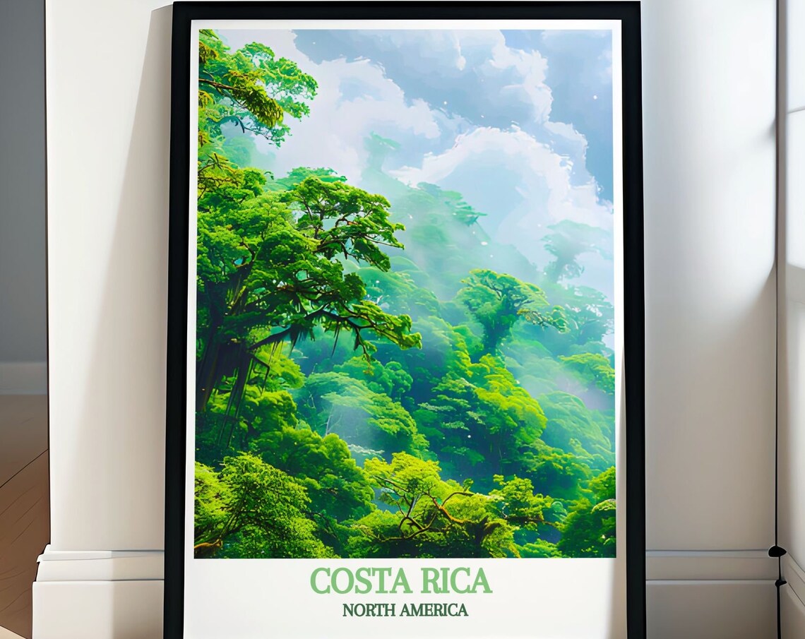 Costa Rica Cloud Forest Canopy Lush Green Rainforest Travel Poster