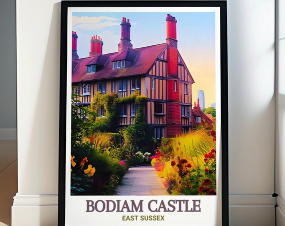 Bodiam Castle Travel Art Great Dixter House And Gardens And Bodiam Castle Gifts Great Dixter House And Gardens Posters Bodiam Castle Art