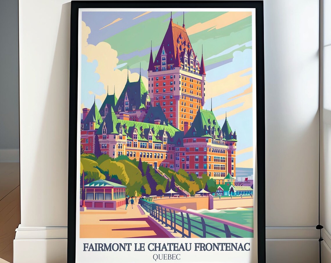 Fairmont Le Chateau Frontenac Quebec Castle Hotel Travel Poster