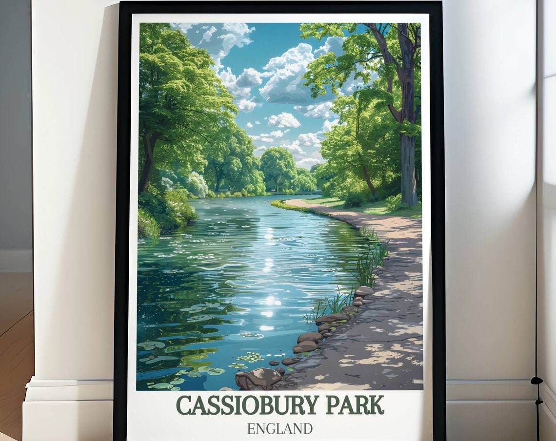 Cassiobury Park Riverside Path Summer Green Lush Trees Poster