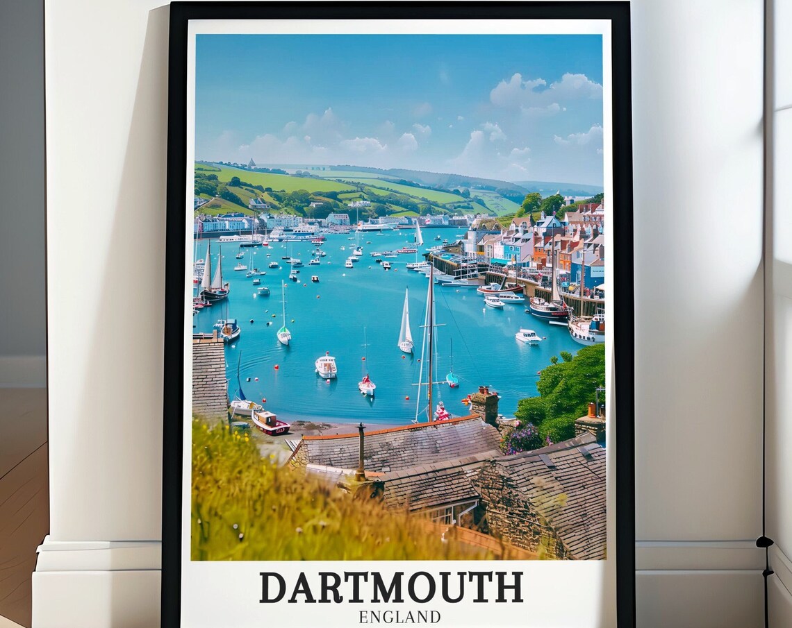 Dartmouth England River Dart Harbor Sailboats Scenic View Poster