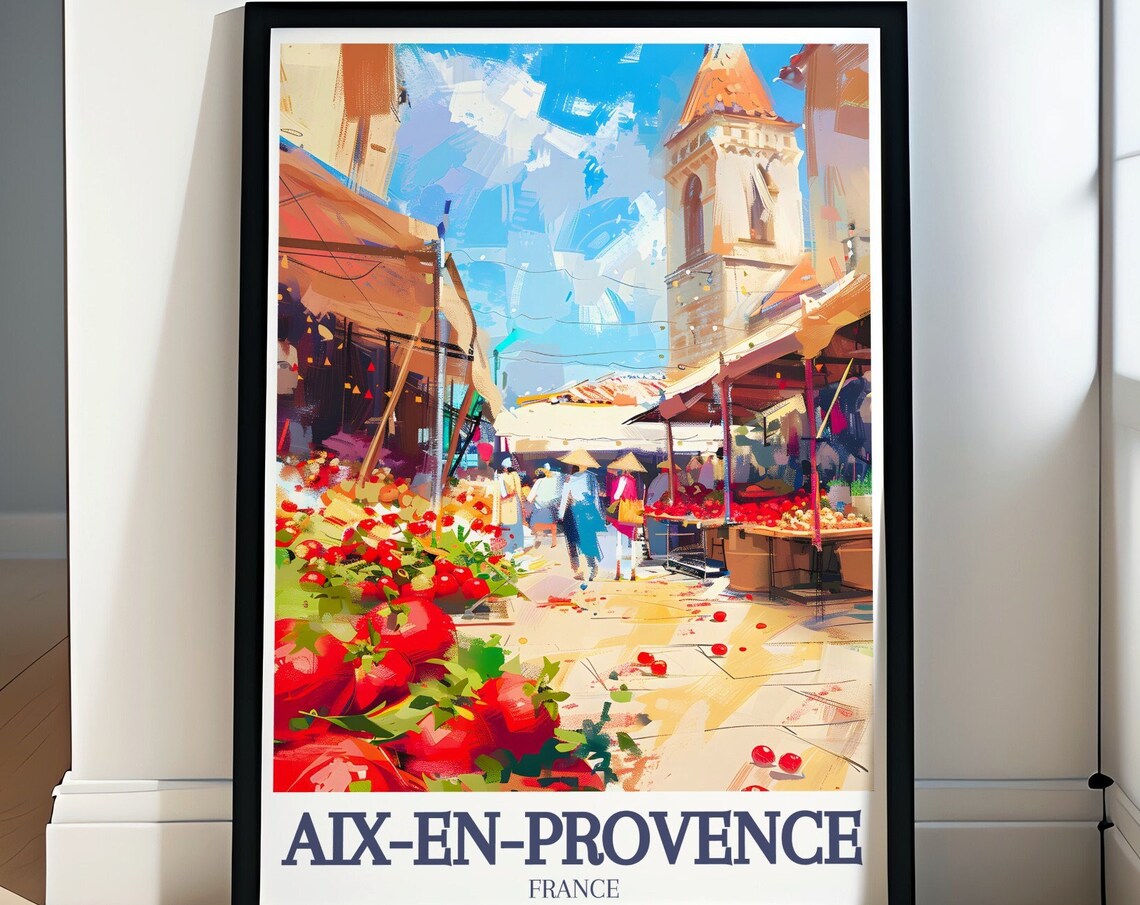 Aix-En-Provence Farmers Market Tomatoes Clock Tower France Poster