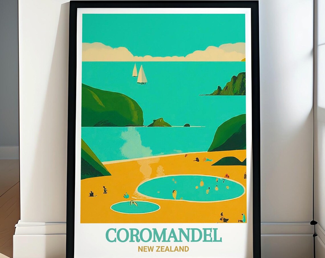 Coromandel New Zealand Hot Water Beach Steaming Natural Pools Poster