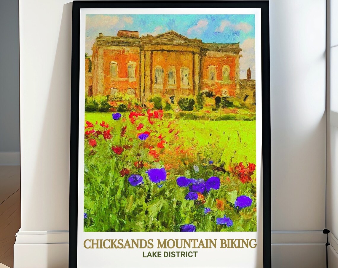 Chicksands Mountain Biking Historic Manor Garden Travel Poster