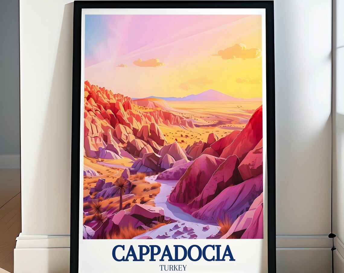 Cappadocia Turkey Valley Of The Roses Pink Rock Canyon Poster