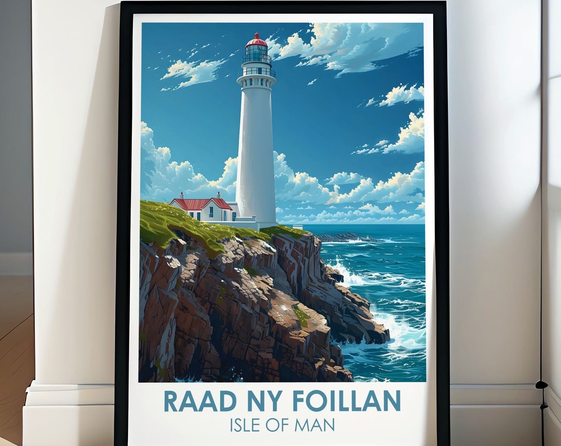 Raad Ny Foillan Trail Art Print The Sound Poster Isle Of Man Coastal Path Poster A Travel Poster Of Isle Of Mans Landmarks