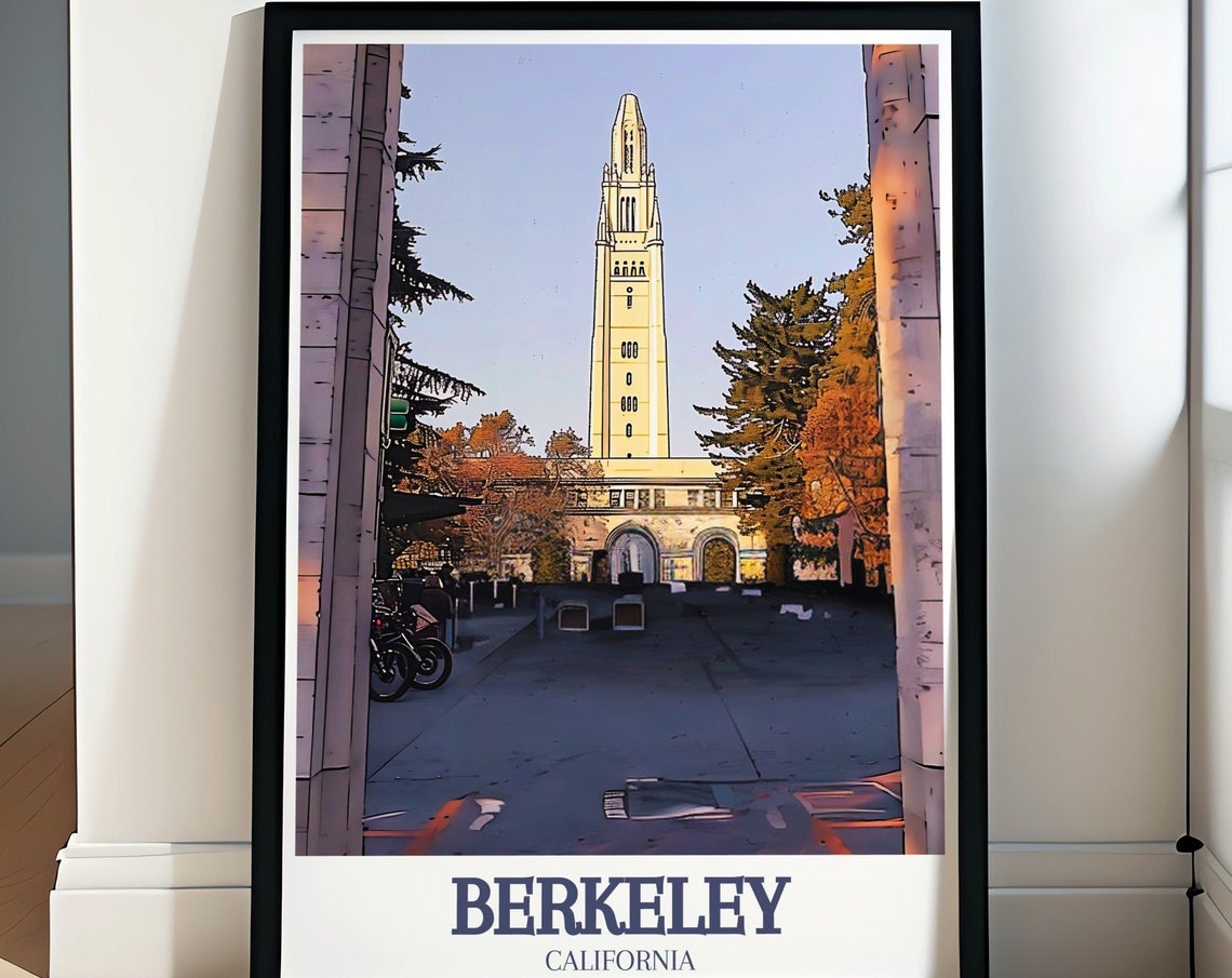 Berkeley Campanile Evening Street View University Art Poster