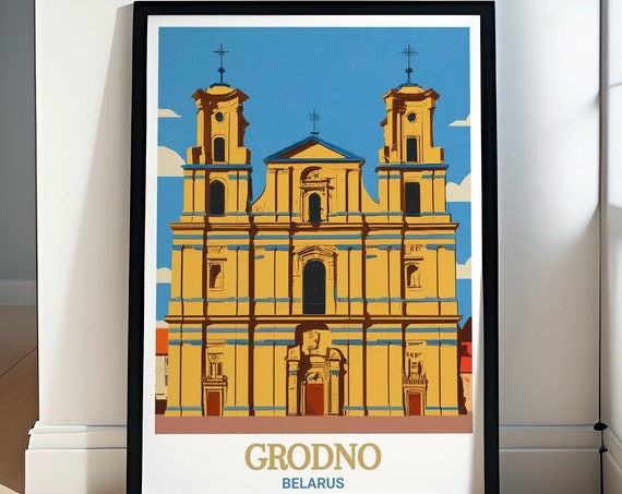 Grodno Travel Poster St Francis Xavier Cathedral Artwork St Francis Xavier Cathedral Wall Art St Francis Xavier Cathedral Decor