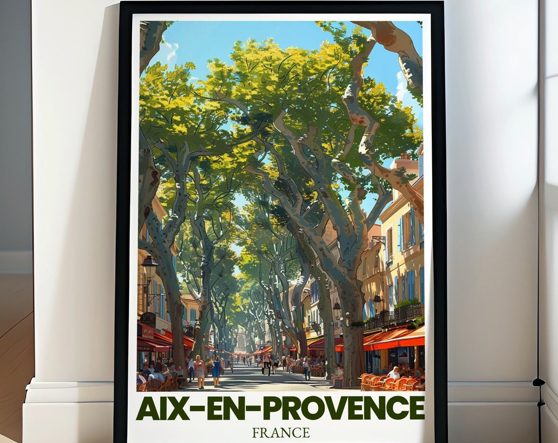 Aixenprovence Travel Posters Cours Mirabeau Art Vibrant France Prints The Heart Of Aixenprovence Cours Mirabeau Travel Art