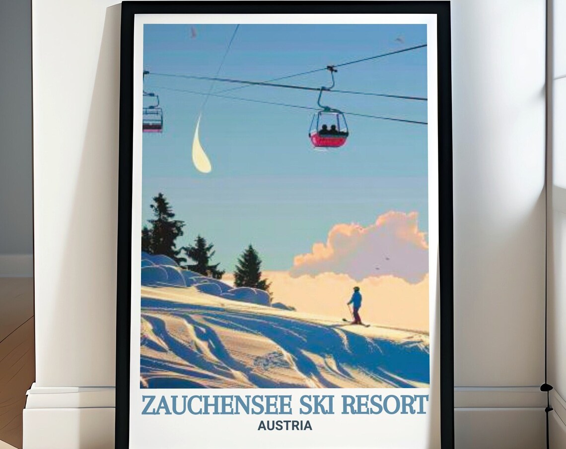 Zauchensee Highliner II Cable Car Travel Poster